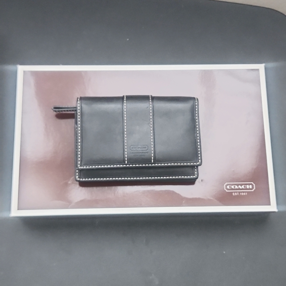 Coach Small Black Leather Wallet
